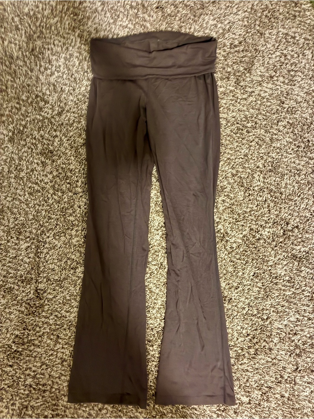 lululemon athletica Black Fold-Over Waist Flare Leggings